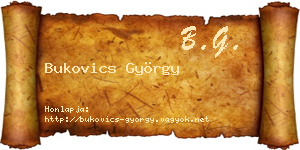 Bukovics György névjegykártya