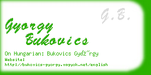 gyorgy bukovics business card